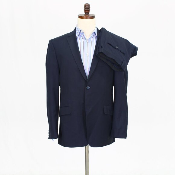 Horst 42R 34x29 Navy Full Suit 2-Button Solid R572 - Picture 1 of 15